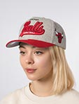 Бейсболка MITCHELL NESS арт. HP14543-CBUGREY Chicago Bulls NBA (серый / красный)